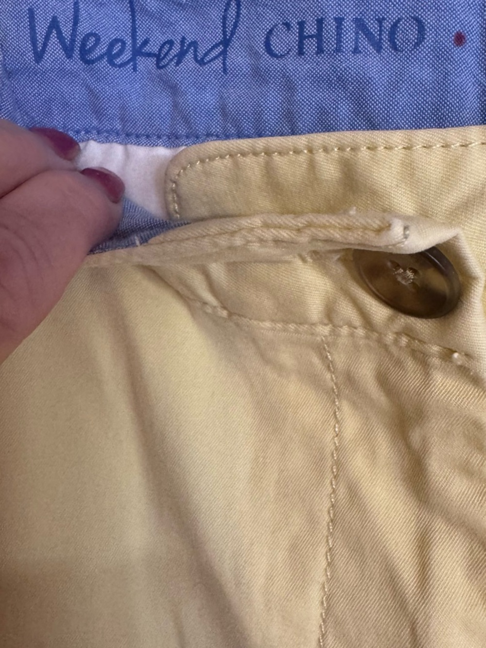 Talbots Yellow The Weekend Chino Pants (optional Cuffing) SIZE: 12 BIN #14 - Picture 7 of 9